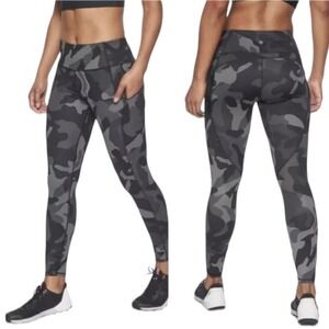 Athleta Contender 7/8 Leggings Powerlift Camo Black & Gray Size M